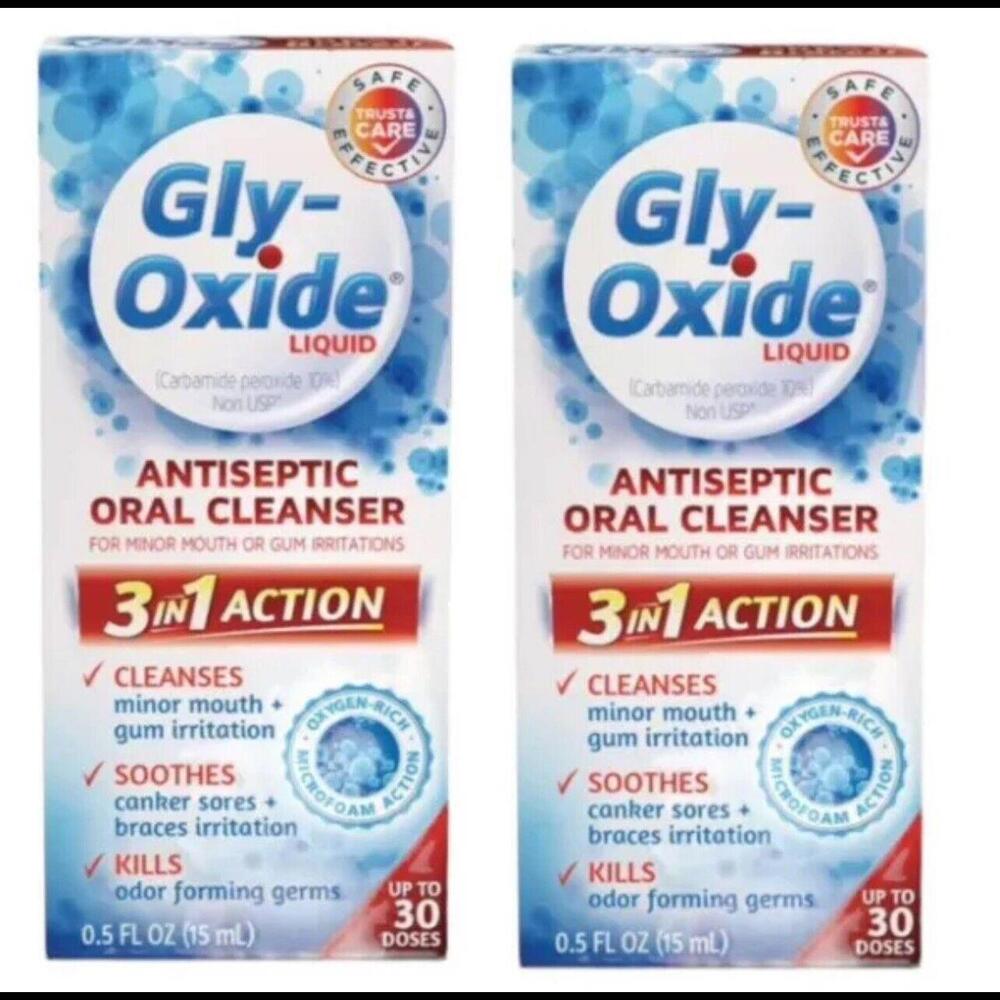 Gly-Oxide Liquid Antiseptic Oral Cleanser 0.5 FL OZ [Exp 11/18/2024 LOT OF 2]